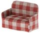 Maileg Sofa aus Baumwolle rot kariert mit Armlehne weiche Sitzmöglichkeit für Maus und Hase Zubehör Puppenhaus Nr. 11-2409-00