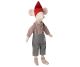 Maileg Weihnachtsmaus Medium Maus Junge mit roter Mütze Karo Hemd und graue Latzhose mit Norweger Socken Maileg Nr 14-2705-00
