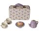 Maileg Nachmittags Service Lila Madeleine Geschirr Set Tassen mit Untertassen Tortenplatte und Teekanne im Metall Koffer Nr 11-3110-00