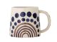 Bloomingville Becher SHAMA Blaue Punkte auf creme Keramik Tasse 500 ml groß Nr 82060441