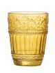 Bloomingville Glas FEYZA Gelb Wasserglas 260 ml geprägtes Muster 10x8 cm Trinkglas Nr 82060256