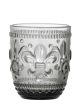Bloomingville Trinkglas CORDELIA Grau Wasserglas 330 ml geprägte Details 10x8 cm Glas Nr 82060521