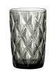 Bloomingville Trinkglas ASANA Grau 400 ml kreatives Facetten Muster Wasserglas 12x8 cm Glas Nr 82057568