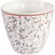 Greengate Latte Cup ADLEY Weiss Porzellan Tasse mit Muster Grau Rot 300 ml Greengate Becher Design Nr STWLATADL0106