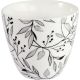 Greengate Latte Cup DREW Weiß Porzellan Tasse mit Blumen Grau 300 ml Greengate Becher Design Nr STWLATDRE0106