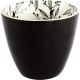 Greengate Latte Cup Schwarz DREW Innenseite Blumen und Blätter Muster Porzellan Tasse 300 ml Greengate Becher Design Nr STWLATDRE9906