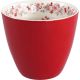 Greengate Latte Cup Rot EMBERLY Innenseite Blumen Muster Porzellan Tasse 300 ml Greengate Becher Design Nr STWLATIEBR1006