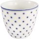 Greengate Latte Cup HARRIET Weiß Porzellan Tasse mit hellblauem Punkte Muster 300 ml Greengate Becher Nr STWLATHRR0106