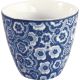 Greengate Latte Cup SELMA Blau mit dunkelblauen und weissen Blumen Porzellan Tasse 300 ml Greengate Becher Nr STWLATSEL2506