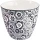 Greengate Latte Cup SELMA Grau mit dunkelgrauen und hellgrauen Blumen Porzellan Tasse 300 ml Greengate Becher Nr STWLATSEL8106