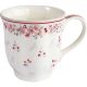 Greengate Tee Becher EMBERLY Weiss mit kleinen roten und rosa Blümchen Porzellan Tasse 250 ml Greengate Teetasse Nr STWTEMEBR0106