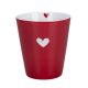 Krasilnikoff Becher Happy Mug HEART SCARLET RED Rot mit Herz Weiss Danish Design Nr HM967