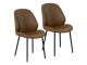 House Nordic Esszimmerstuhl MONTE CARLO Braun Kunstleder mit schwarzen Beinen aus Metall 2 Stück Stühle Nr 1001125