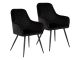 House Nordic Esszimmerstuhl HARBO Schwarz Samt mit schwarzen Beinen aus Metall 2 Stück Stühle Nr 1001159