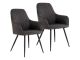 House Nordic Esszimmerstuhl HARBO Dunkelgrau Mikrofaser mit schwarzen Beinen aus Metall 2 Stück Stühle Nr 1001162