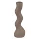 House Nordic Kerzenhalter WAVE Grau Braun Keramik 16,5 cm Kerzenständer mit Soft Rubber Touch Oberfläche HN Nr  4561174