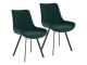 House Nordic Esszimmerstuhl MEMPHIS Grün Samt Polyester Bezug Stuhl Schwarze Metall Beine 2 Stück Stühle Nr 1001311