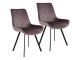 House Nordic Esszimmerstuhl MEMPHIS Grau Samt Polyester Bezug Stuhl Schwarze Metall Beine 2 Stück Stühle Nr 1001312