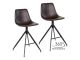 House Nordic Barhocker MONACO Drehbar Braun Kunstleder Bezug Stuhl Schwarze Metall Beine mit 360 Grad Drehfunktion 2 Stück Barstühle Nr 1001321