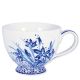 Greengate Teetasse KRISTEL Blau Weiß mit Blumen Muster in Dunkelblau Porzellan Tasse 400 ml mit Henkel Greengate Tee Geschirr Nr STWTECKRI2506
