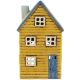 IB Laursen Lichthaus THORSHAVN Keramik Kerzenhalter Gelb mit blauer Tür Haus für Teelicht Nr 27643-03