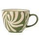 Bloomingville Becher HEIKKI Grün Tasse mit Henkel geprägtes creme weißes Muster Kaffeebecher aus Keramik 240 ml Bloomingville Geschirr Nr 82062053