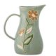 Bloomingville Krug TANGIER Grün Kanne mit großem Henkel fröhliches Blumenmotiv Karaffe aus Keramik 2,15 Liter Bloomingville Geschirr Nr 82060878