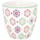 Greengate Mini Latte Cup RIKE Weiß Porzellan Espresso Tasse mit grafischem Blumen Muster in bunten Farben 130 ml Greengate Becher Design Nr STWMLARIK0106