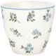 Greengate Latte Cup CHRISTINA Weiss Porzellan Tasse mit Blumen Muster in Hellblau 300 ml Greengate Becher Design Nr STWLATCIS0106