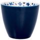 Greengate Latte Cup DAHLA Blau Porzellan Tasse Dunkelblau mit hellblauem Blumen Muster im Inneren 300 ml Greengate Becher Design Nr STWLATIDHL2506