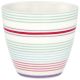 Greengate Latte Cup DIVA Weiß Porzellan Tasse mit bunten horizontalen Streifen 300 ml Greengate Becher Design Nr STWLATDIV0106