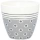 Greengate Latte Cup MALIA Grau Porzellan Tasse oben weiß unten hellgrau mit Blumen Muster 300 ml Greengate Becher Design Nr STWLATMLI8106