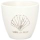 Greengate Latte Cup VIVE LA MER Weiß Keramik Tasse mit Muschel Relief 300 ml Greengate Becher Design Nr STWLATEVIM0106