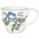 Greengate Becher CELESTINE Weiß mit Blumen in Blau und Hellgrau Porzellan Tasse mit Henkel 300 ml Greengate Geschirr Nr STWMUGCLS0106