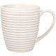 Greengate Becher DUNES Weiß Keramik Tasse mit horizontalen Linien 300 ml Greengate Tasse mit Henkel Design Nr STWMUGNDUN0106