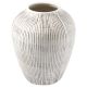 Greengate Vase FLUTE Off White Weiß mit vertikalen Streifen 25x21 cm aus Keramik Greengate Blumenvase Nr CERVASLCFLU0202
