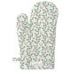 Greengate Ofenhandschuh LOTTA Weiß mit rosa Blümchen und grünen Blättern Grillhandschuh aus Baumwolle 18x28 cm Greengate BBQ Handschuh Nr COTGRILOT0104