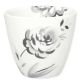 Greengate Latte Cup ASLAUG Weiß Porzellan Tasse mit grauen Blumen 300 ml Greengate Becher Design Nr STWLATASL0106