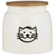IB Laursen Dose für Katzenfutter mit Holzdeckel Weiß Katzenmotiv 2200 ml Fassungsvermögen 15x16 cm groß IB Laursen Futterdose Nr 04896-11