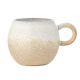 Bloomingville Becher PAULA Beige Weiß mit Henkel Runde Form Keramik Tasse 275 ml Bloomingville Geschirr Nr 82057618