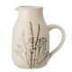 Bloomingville Krug BEA Natur mit Blumen 1,5 Liter Keramik Kanne mit Henkel Bloomingville Geschirr Nr 82047394