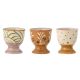 Bloomingville Eierbecher VINCENT 3 verschiedene Muster im Set Keramik handbemalt warme Farben Bloomingville Geschirr Nr 82060832