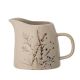Bloomingville Milchkännchen BEA 250 ml Sahnekännchen Keramik Natur mit Blumen Muster Crackle Glasur Bloomingvile Geschirr Nr 82050111