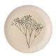 Bloomingville Kuchenteller BEA Natur mit Blumen 22 cm Teller Keramik Frühstücksteller Crackle Glasur Bloomingvile Geschirr Nr 82047393