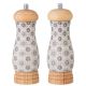 Bloomingville Salz- & Pfeffermühle ELSA Grau Keramik mit grafischem Blume Muster Ober und Untereil aus Holz Bloomingvile Gewürzmühlen Set Nr 82049978