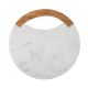 Bloomingville Schneidebrett DANIELA Weiß Marmor mit Holzgriff 30 cm Durchmesser Tapas Brett Bloomingville Servierbrett Nr 82059496