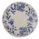 Bloomingville Essteller PETUNIA Blau Weiß 24 cm Speisetller Vintage Look Blumen Motiv Keramik Bloomingville Geschirr Nr 82055067