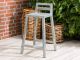 A2 Living Allwetter Barhocker Stuhl 88 cm hoch verzinkt rostfreie Gartenmöbel aus Metall Wetterfest schwere Qualität für Terrasse und Balkon