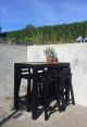 A2 Living Allwetter Bistro Tisch 2er Schwarz 67x124 cm rostfreie Gartenmöbel aus Metall verzinkt und lackiert A2 Nr 41150