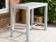 A2 Living Allwetter Bistro Tisch verzinkt 100 cm hoch rostfreie Gartenmöbel aus Metall mit Beton Platte Wetterfest schwere Qualität für Terrasse und Balkon